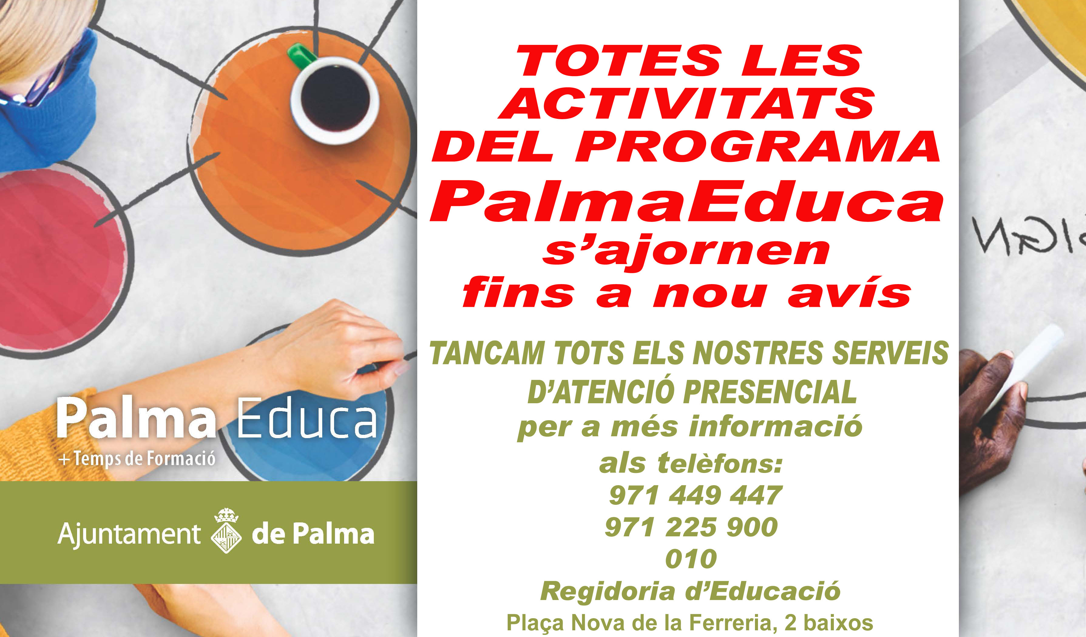 Ajornament activitats PALMAEDUCA